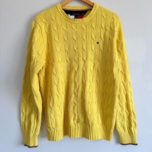 Tommy Hilfiger 100% Cotton Bright Yellow Crewneck Sweater